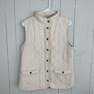 British khaki quilted vest